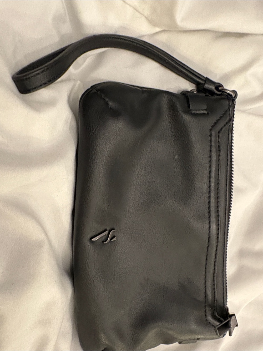 Simply Vera by Vera Wang- Black Faux Leather Wristlet Clutch
